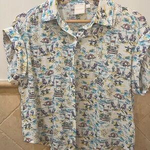 Zac & Rachel Beach Scene Blouse S